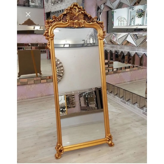 Varaklı Gold Karşılama Aynası – Lüks Dekoratif Boy Ayna | Organizasyon Outlet Varaklı Gold Karşılama Aynası – Lüks Dekoratif Boy Ayna | Organizasyon Outlet